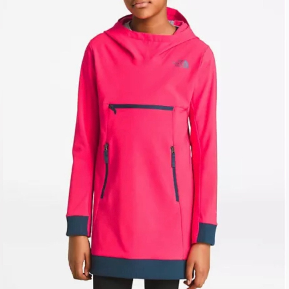 The North Face girls Tekno pullover hoodie Jacket pink size m 7/8
